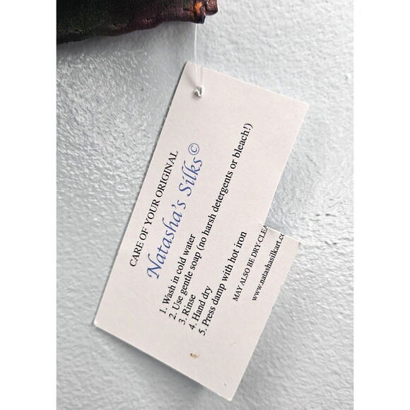 NATASHA'S SILKS Scarf Artisan Hand Painted Rectangle 68x13 Wearable Art - Picture 3 of 4